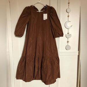 Zara Puff Sleeve Tiered Long Midi Dress